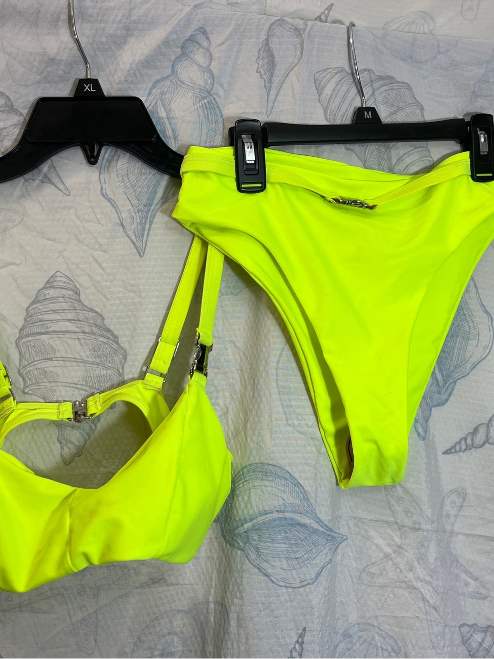Neon Yellow High-Cut Bikini Set - Women's Swim
